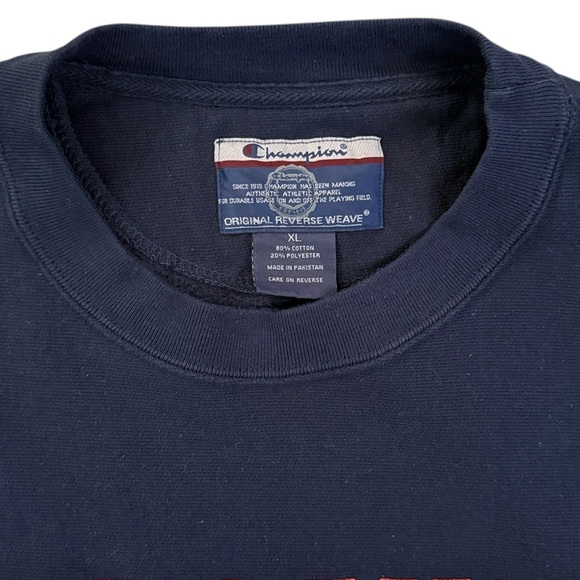 Champion Syracuse University Reverse Weave Crewneck Sweatshirt Navy Blue XL - Picture 2 of 11